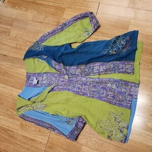 Soft Surroundings batik print kimono top s, SP